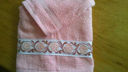 badhanddoek met washandje roze